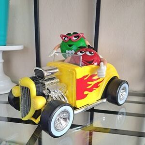 Vtg M&M's Rebel Without a Clue Yellow Hot Rod MM Candy Dispenser Car